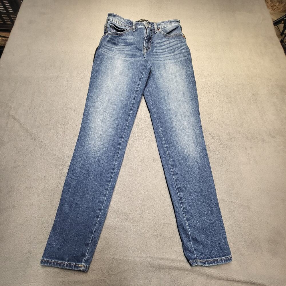 Lucky Brand Jeans Womens 4 Blue Ava Mid Rise Skinny Stretch Distressed Denim